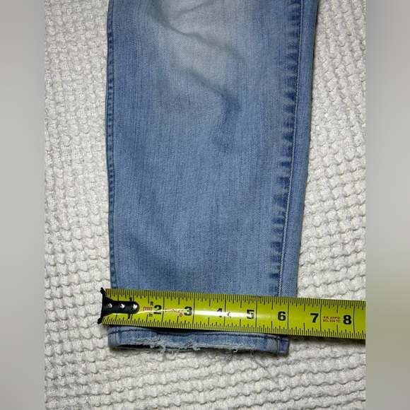Madewell Stovepipe Jeans Size 28 Light Wash High Rise Straight Leg Raw Hem - Picture 12 of 12